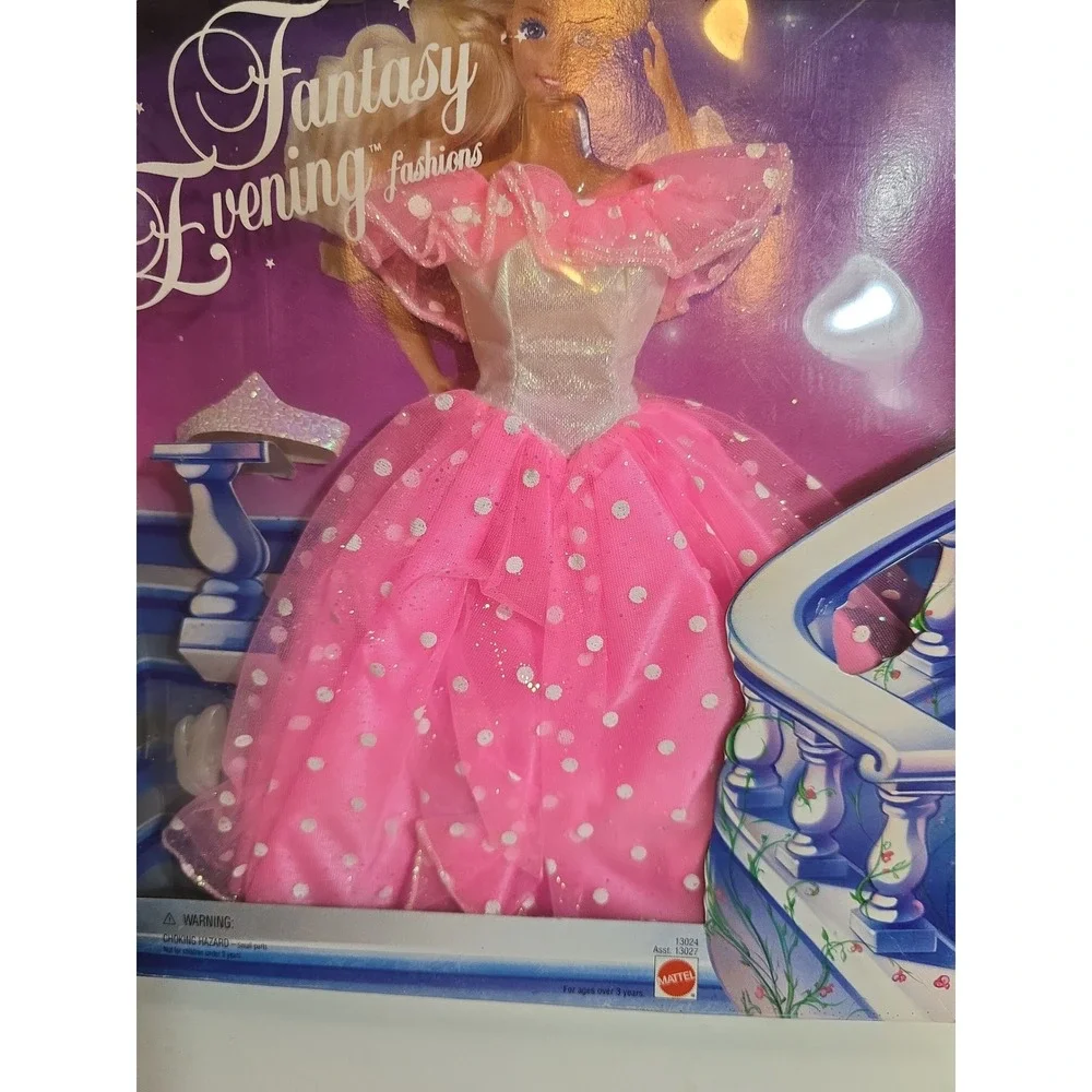 Barbie Fantasy Evening Fashions Pink Polka Dot Gown Outfit 13024 - Picture 2 of 6